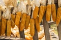 Dried corn hung up wooden cart thai Style ,Thailand