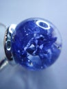 Dried cornflower flower plant epoxy resin ball ring necklace pendant jewelry macro photo