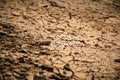 Dried and cracked earth from thirst in summer heat, closeup. texture of dry soil, background. large plan. Royalty Free Stock Photo