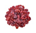 Dried cranberries isolated on white background