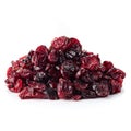 Dried cranberries isolated on white background Royalty Free Stock Photo