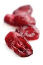 Dried crunberry on white background Royalty Free Stock Photo