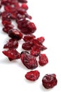 Dried crunberry on white background Royalty Free Stock Photo