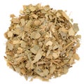 Dried and cut Organic Bay Leaf Cinnamomum tamala Royalty Free Stock Photo