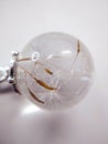 Dried dandelion blowball flower plant epoxy resin ball ring necklace pendant jewelry macro photo