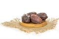 Dried date fruit isolated on white Royalty Free Stock Photo