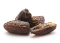 Dried date fruit on white