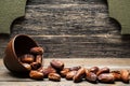 Dried dates fruit for iftar on Ramadan in the bowl