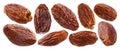 Dried dates isolated on white background with clipping path Royalty Free Stock Photo