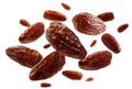 Dried dates levitate on a white background Royalty Free Stock Photo