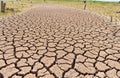 Dried earth because of rain dose not fall and the land lacked. Royalty Free Stock Photo