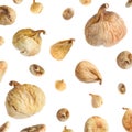 Dried fig fruits falling on background Royalty Free Stock Photo