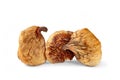 Dried figs. Bunch of dry fig fruits isolated on white. Dried fruits Royalty Free Stock Photo