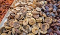 dried figs and dates sold at city market Royalty Free Stock Photo
