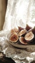 Dried figs and fresh figs in sunlight Royalty Free Stock Photo