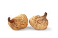 Dried figs. Whole dry figs isolated on white. Dried fruit Royalty Free Stock Photo