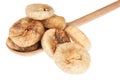 Dried figs in a wooden spoon Royalty Free Stock Photo