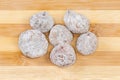 Dried figs on the wooden surface, top view close-up Royalty Free Stock Photo