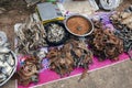 Dried fish for sale on a Burmese market.