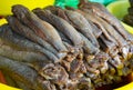 Dried fish with salt and spice added, the popular food for rural people in Mekong delta, south of Vietnam Royalty Free Stock Photo