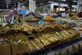 Dried fishes in local market of Sandakan , Borneo , Malaysia Royalty Free Stock Photo