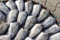 Dried fishs of local food at open market