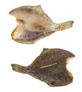 Dried flounder isolated on a white background