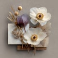 Dried Flower Arrangement on Textured Squares Royalty Free Stock Photo
