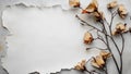 Dried Flowers & Blank Paper Royalty Free Stock Photo
