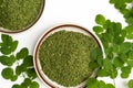 Dried and fresh moringa oleifera leaves