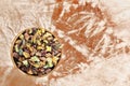 Dried fruit. herb tea in bowl Royalty Free Stock Photo