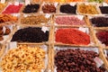 Dried fruit market stall in Florence, Italy Royalty Free Stock Photo