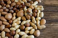 dried fruit mix of almonds, hazelnuts and peanuts Royalty Free Stock Photo