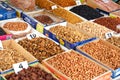 Dried fruit and nuts at the Local town market in Sheki, Azerbaijan