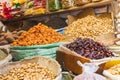 Dried fruit and nuts for sale at a market in Srinagar Royalty Free Stock Photo