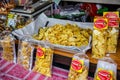 Dried fruit packed in bags for sale Royalty Free Stock Photo