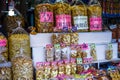 Dried fruit packed in bags for sale in the markets Royalty Free Stock Photo