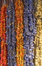 Dried fruits hangind in a shop - Kemer, Turkey