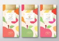 Dried Fruits Label Packaging Design Layout Collection. Abstract Vector Paper Box with Fruit and Berries Pattern