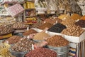 Dried Fruits in a Market souk in Fes, Morocco. Royalty Free Stock Photo