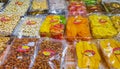 Dried fruits nuts market Thai food China Town Bangkok Thailand