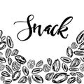 Dried fruits and nuts pattern on white background