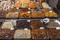 Dried fruits and nuts stall la boqueria market barcelona spain Royalty Free Stock Photo