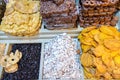 Dried fruits in the oriental market Royalty Free Stock Photo