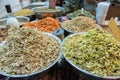 Dried fruits in the oriental market Royalty Free Stock Photo