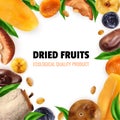 Dried Fruits Realistic Frame Royalty Free Stock Photo
