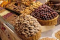 Dried fruits, sweetness, spices and teas sell on the Egyptian market in Istanbul, Turkey Royalty Free Stock Photo