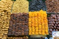 Dried fruits and sweets stall, shop display