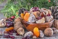 Dried fruits with walnuts Royalty Free Stock Photo