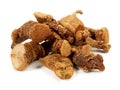 Dried Galangal Roots on white Background - Isolated